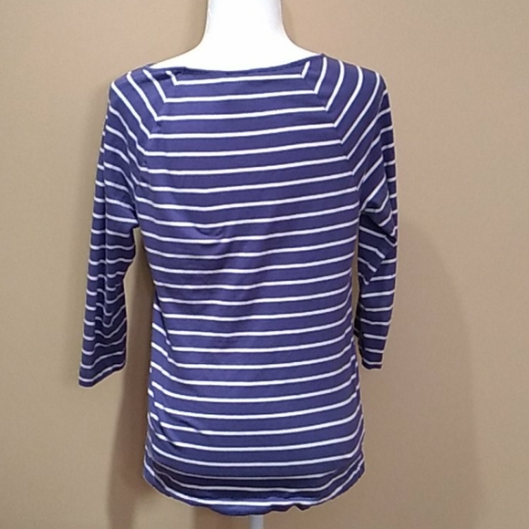 5 for $20! Ann Taylor Purple and White Striped Top - Picture 4 of 7